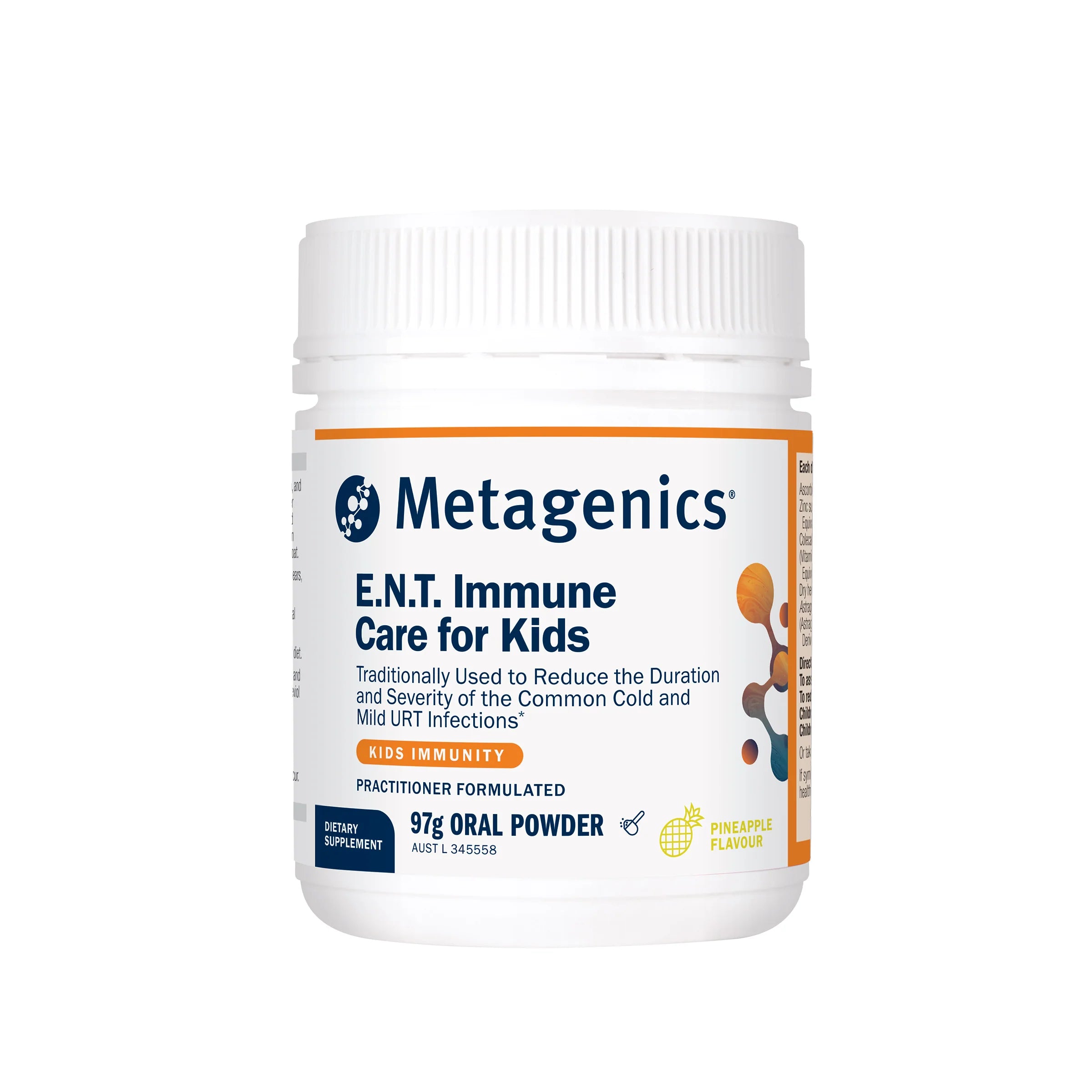 Metagenics E.N.T Immune Care for Kids - 97g Powder, Pineapple Flavour