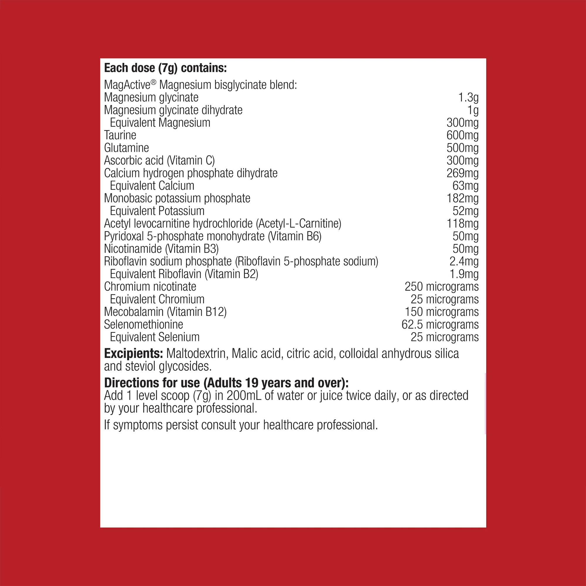 Metagenics MagActive Muscle Magnesium Powder - 420g, Neutral Flavour
