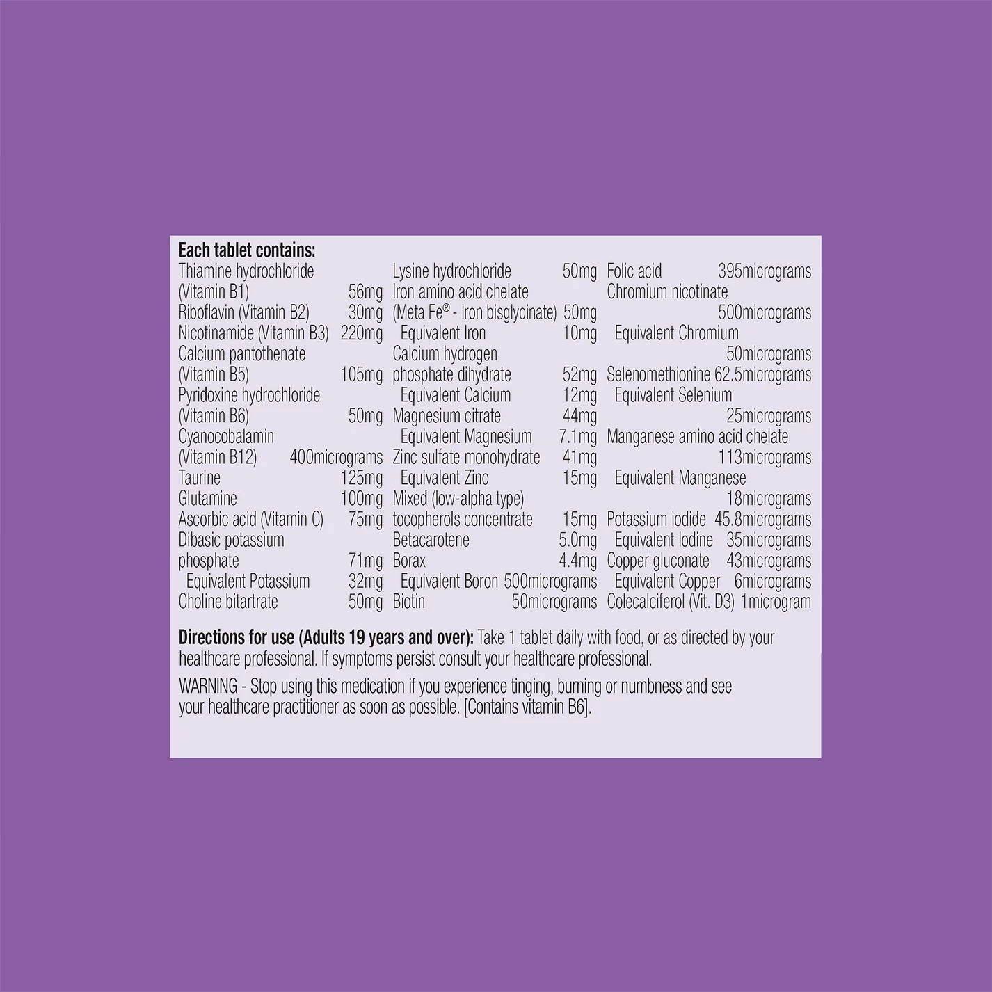 Metagenics Meta B Complex 50 Tablets