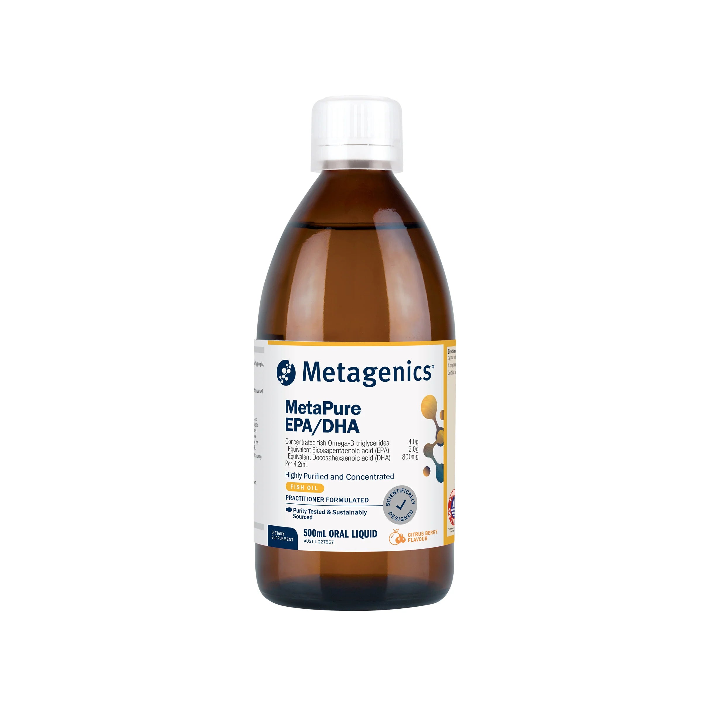 Metagenics MetaPure EPA/DHA - 500mL, Citrus Berry Flavoured