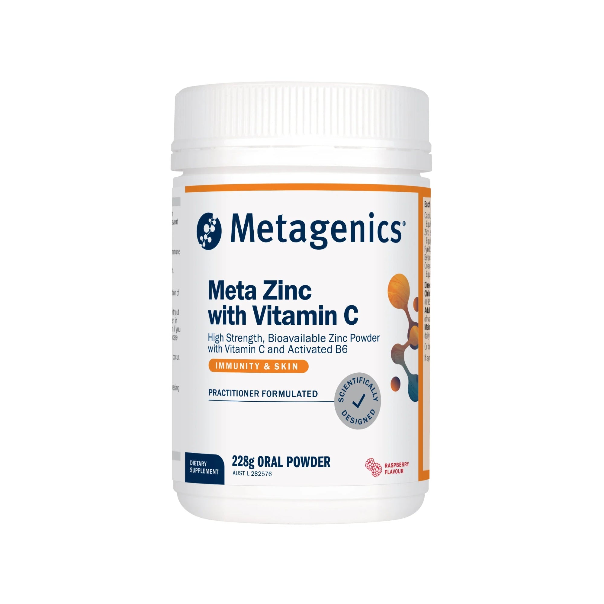 Metagenics Meta Zinc with Vitamin C Powder - 228g, Raspberry Flavour