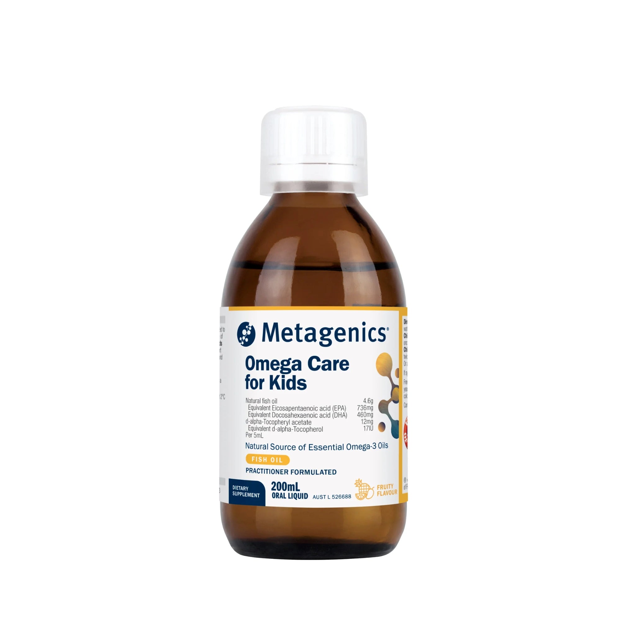 Metagenics Omega Care for Kids Liquid - 200ml, Fruity Flavour