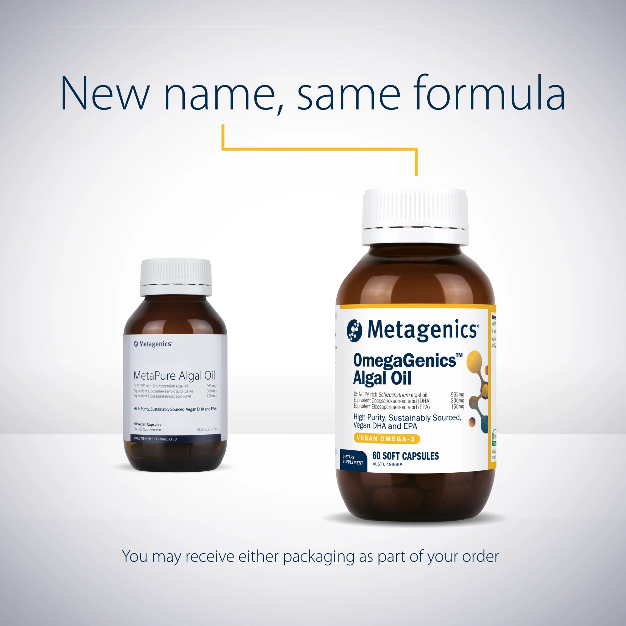 Metagenics OmegaGenics Algal Oil - 60 Soft Capsules