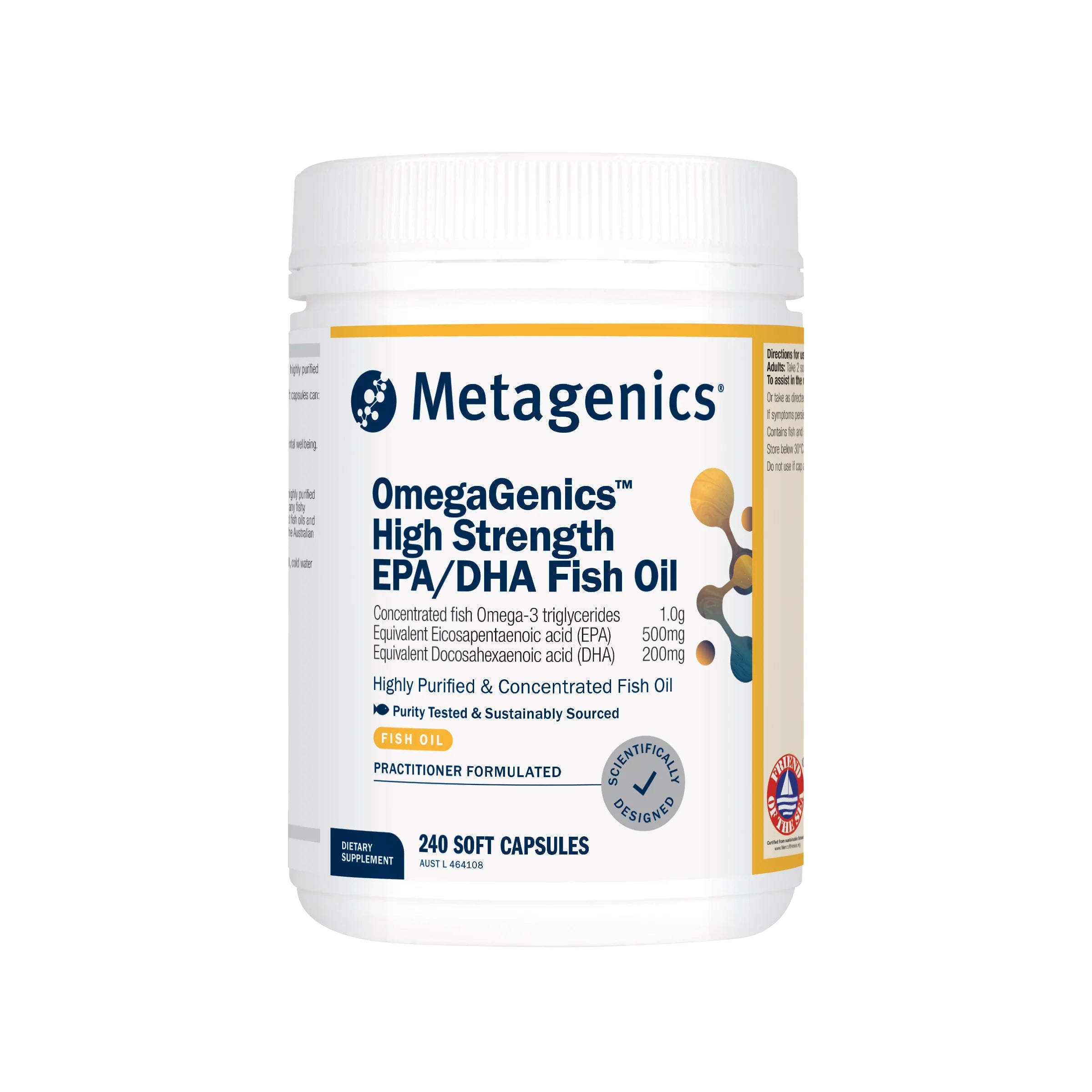 Metagenics OmegaGenics High Strength EPA/DHA Fish Oil - 240 Capsules