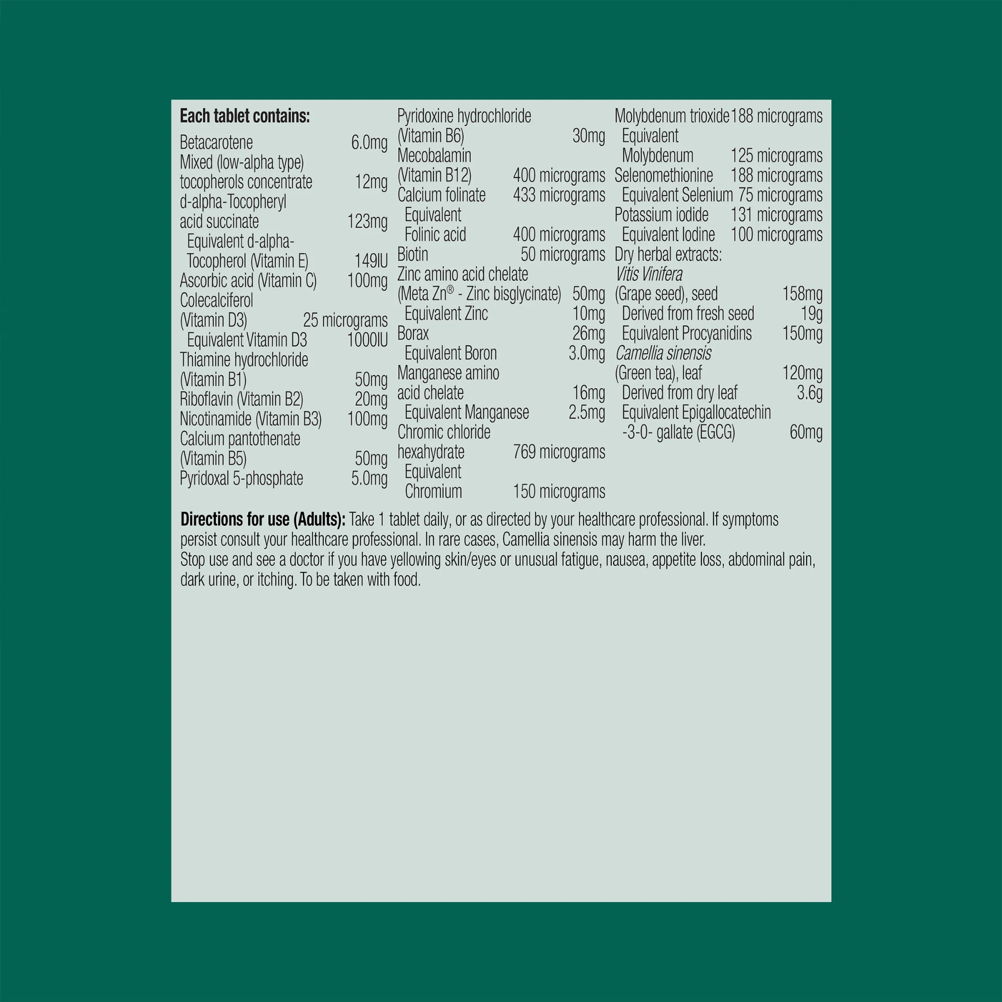 Metagenics Prime Essentials Multivitamin & Mineral - 60 Tablets