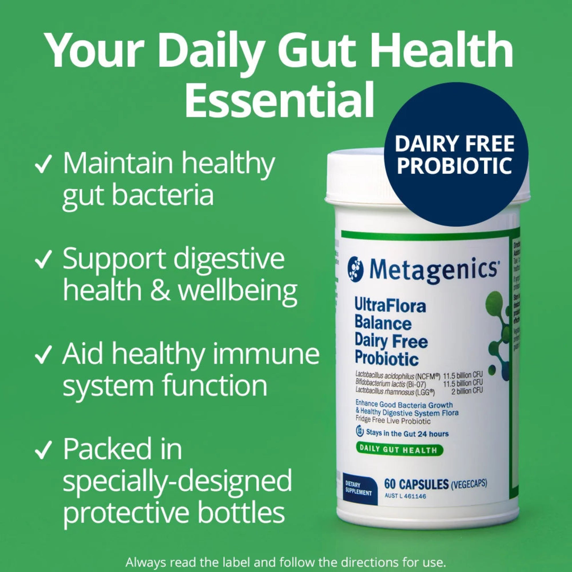 Metagenics UltraFlora Balance Dairy Free Probiotic - 60 Capsules