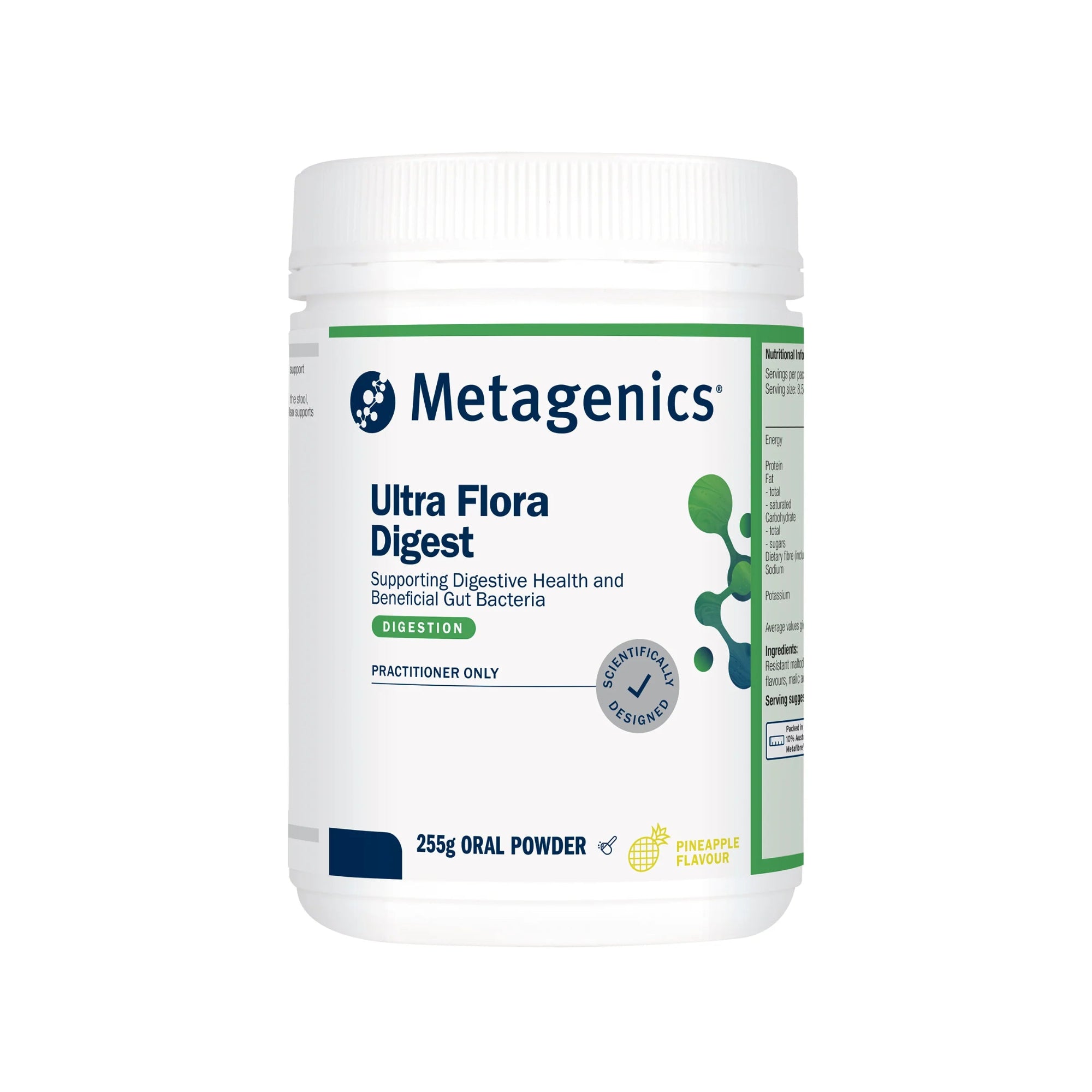 Metagenics UltraFlora Digest Powder - 255g, Pineapple Flavour