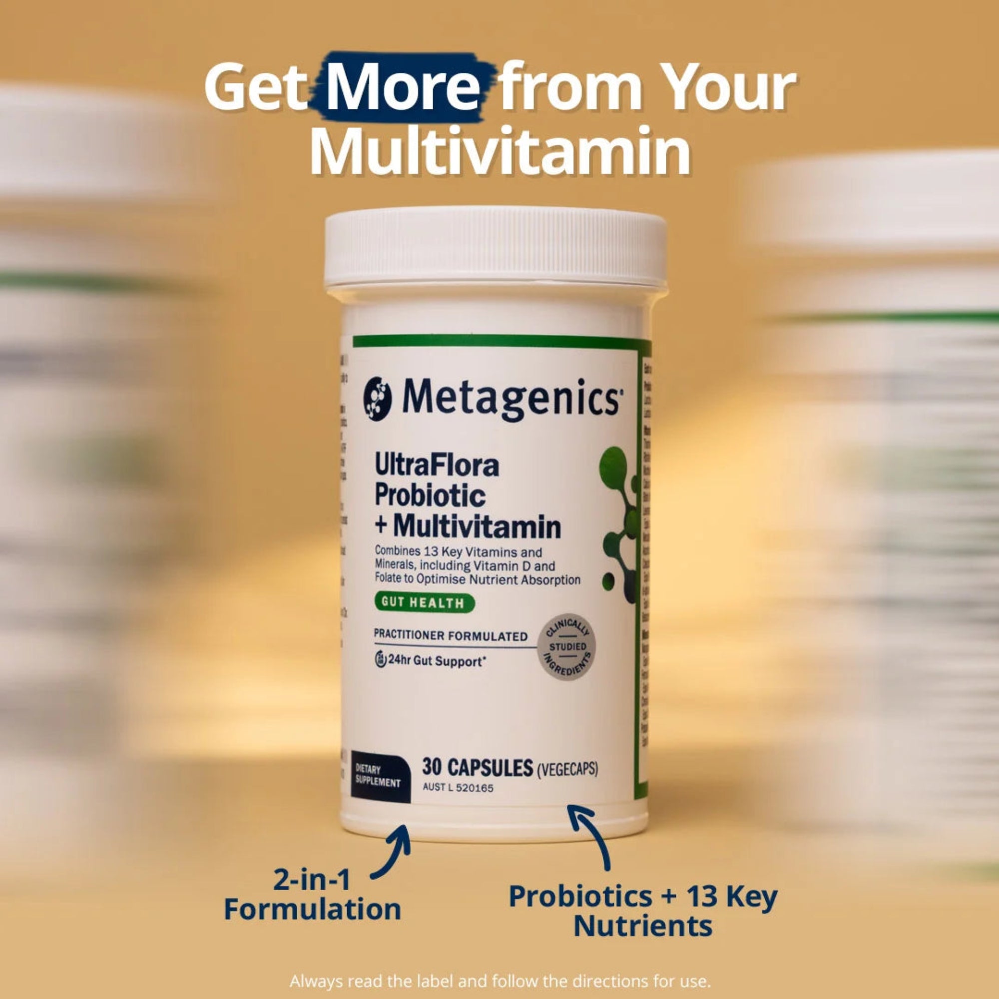Metagenics UltraFlora Probiotic + Multivitamin - 30 Capsules