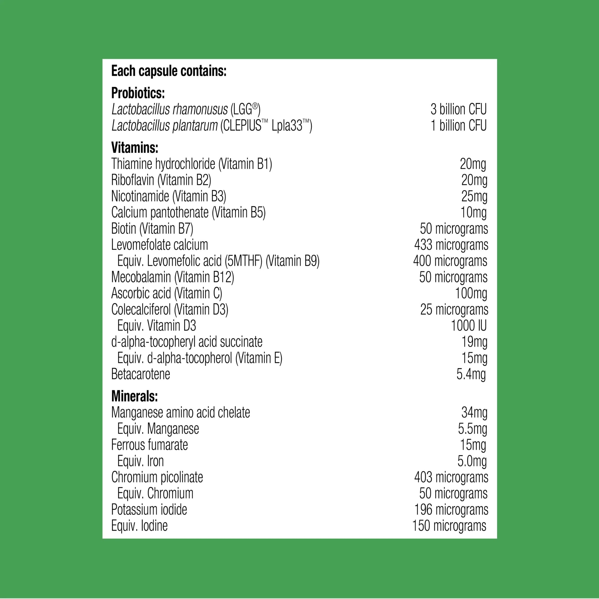 Metagenics UltraFlora Probiotic + Multivitamin - 30 Capsules