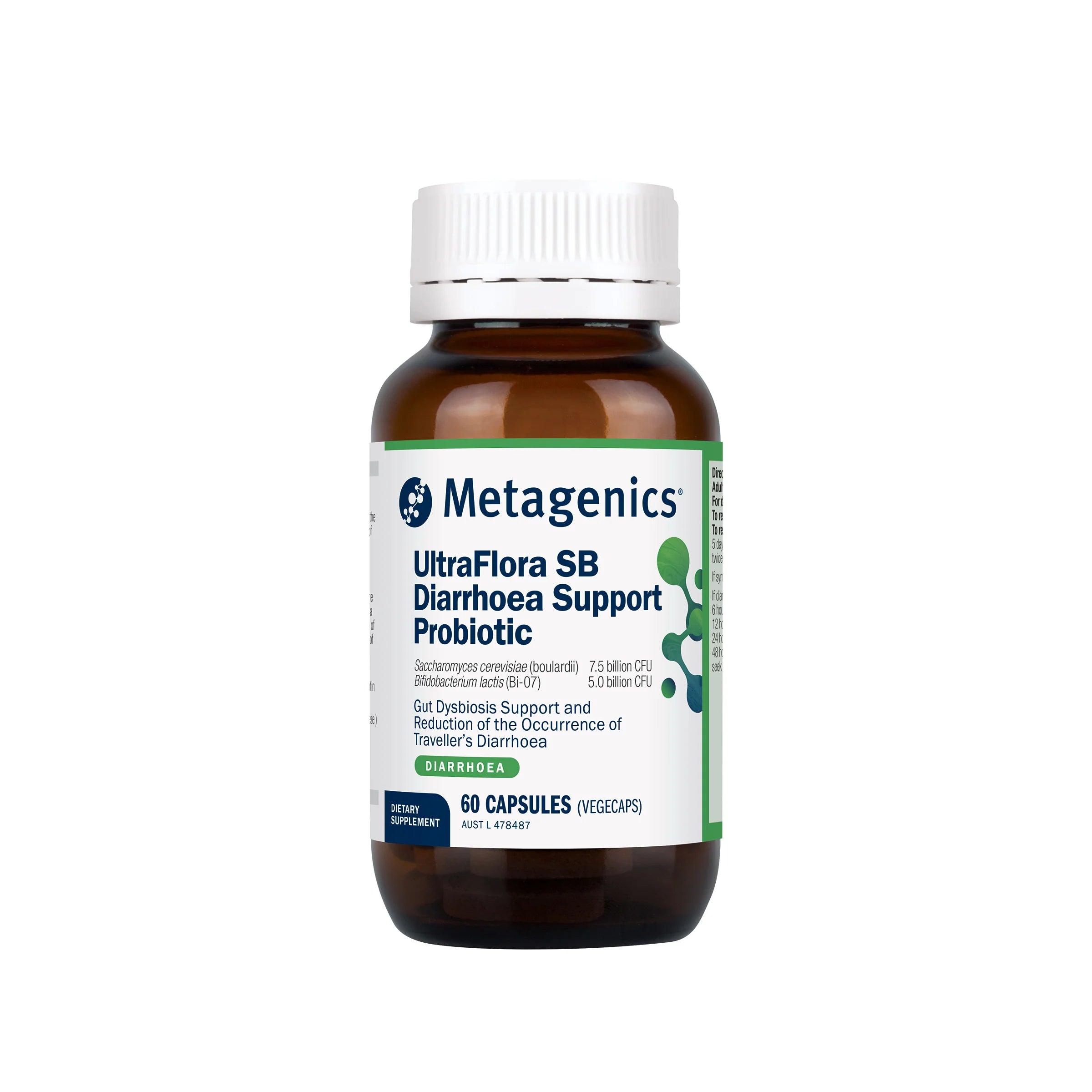 Metagenics UltraFlora SB Diarrhoea Support Probiotic - 60 Capsules