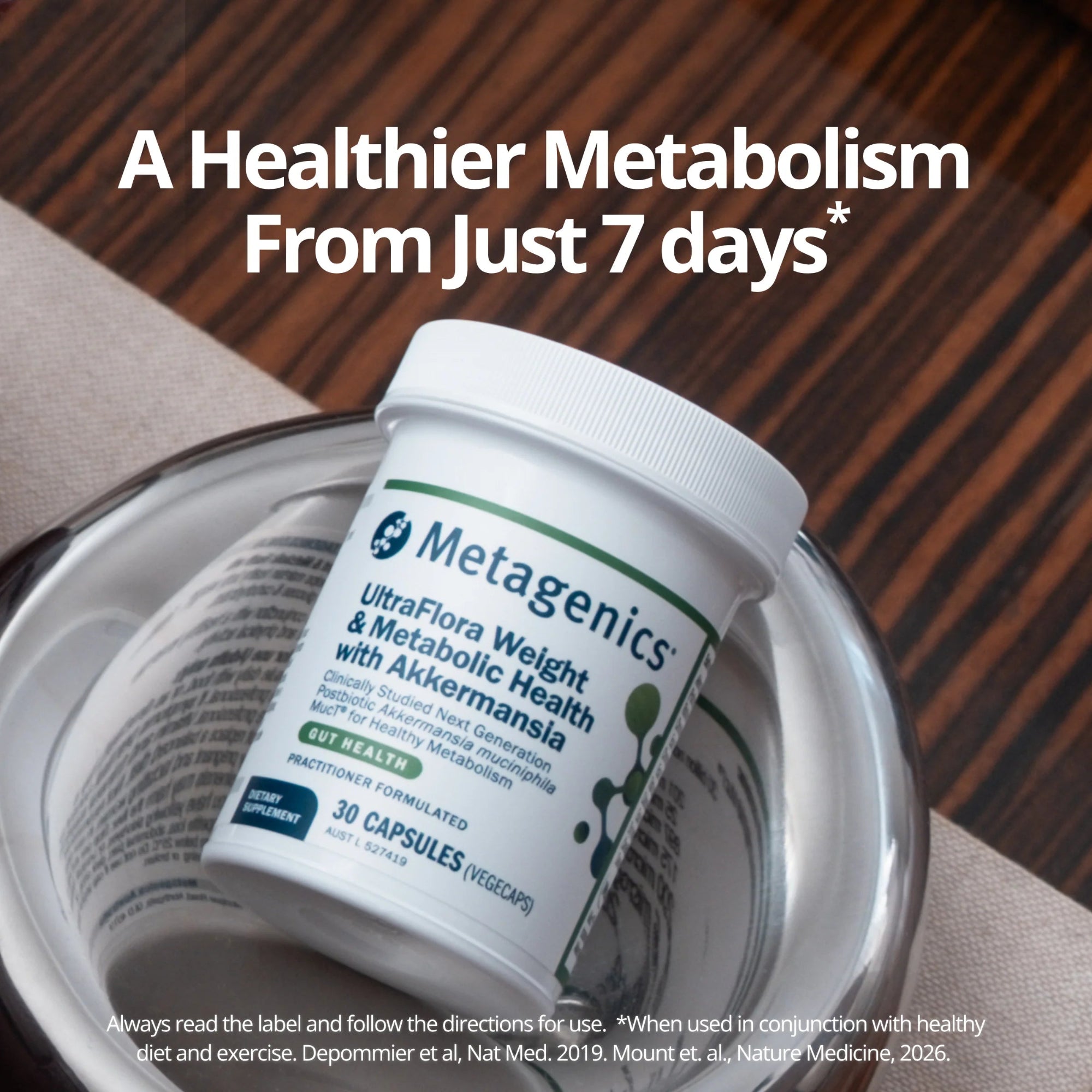 Metagenics UltraFlora Weight & Metabolic Health with Akkermansia - 30 Capsules