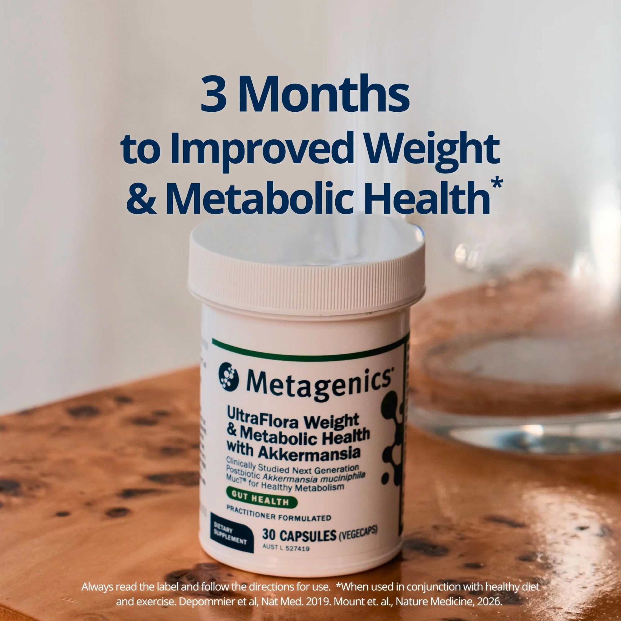 Metagenics UltraFlora Weight & Metabolic Health with Akkermansia - 30 Capsules