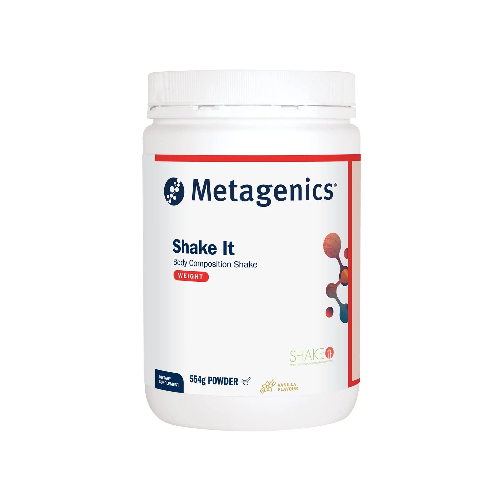 Metagenics Shake It Powder - 554g, Vanilla Flavour