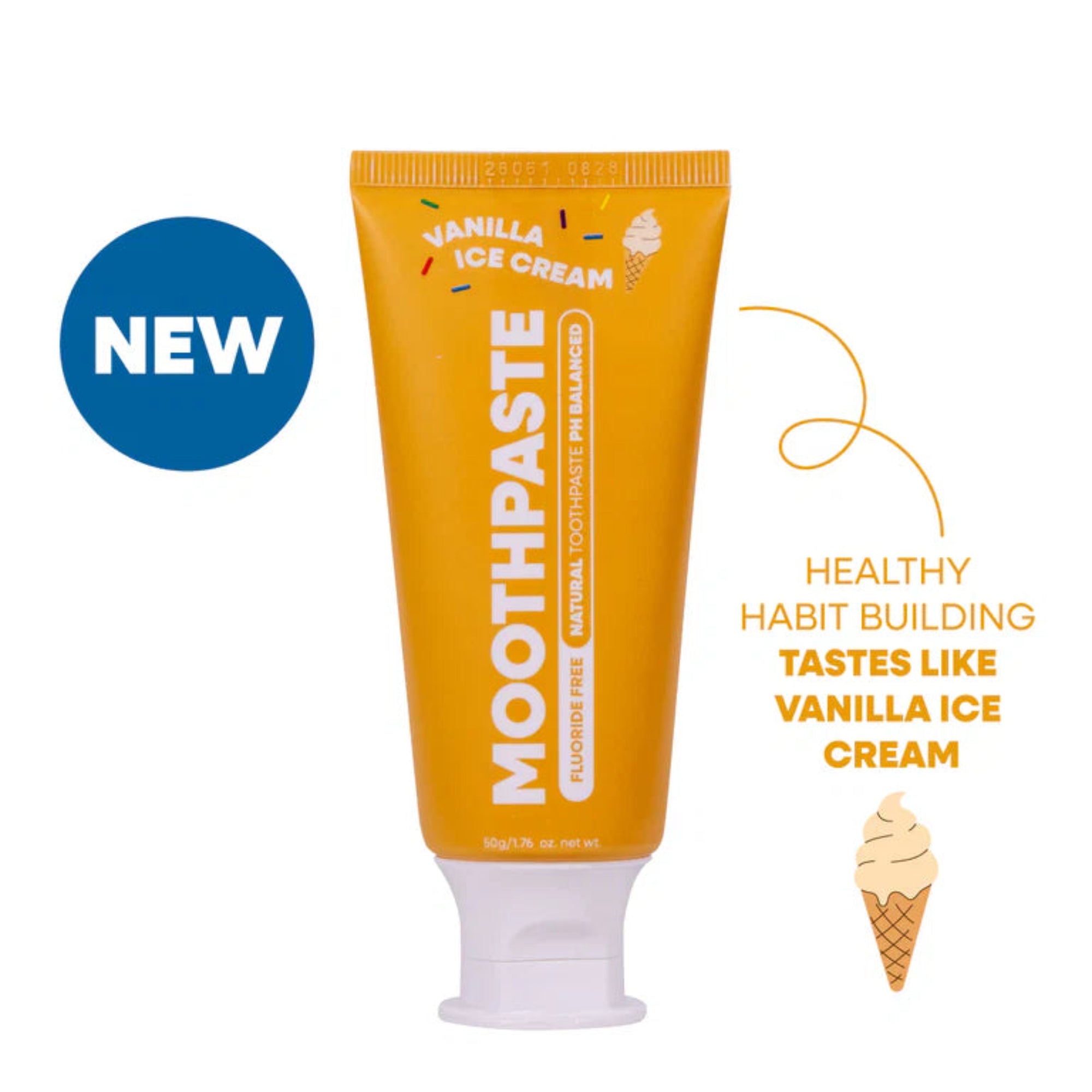 Moogoo Kids Moothpaste Fluoride Free - 50g, Vanilla Ice Cream Scented