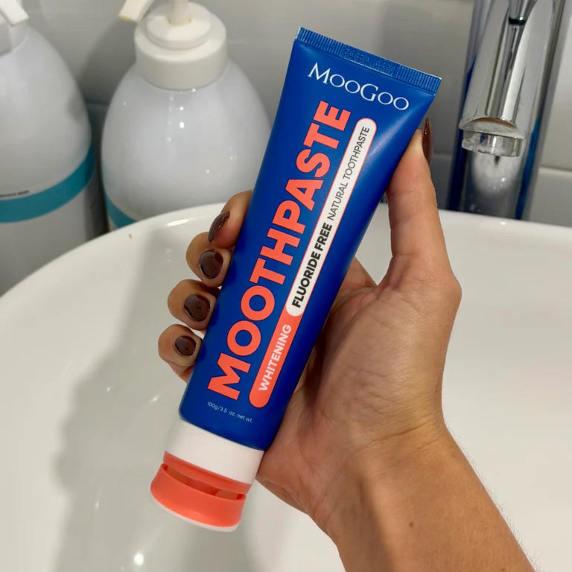 Moogoo Moothpaste Fluoride Free - 100g, Watermelon and Mint scented