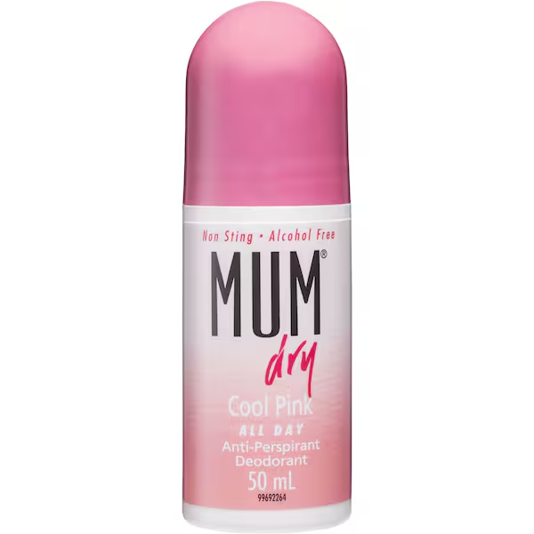 Mum Dry Cool Pink Anti-Perspirant Active All Day Roll On Deodorant - 50ml