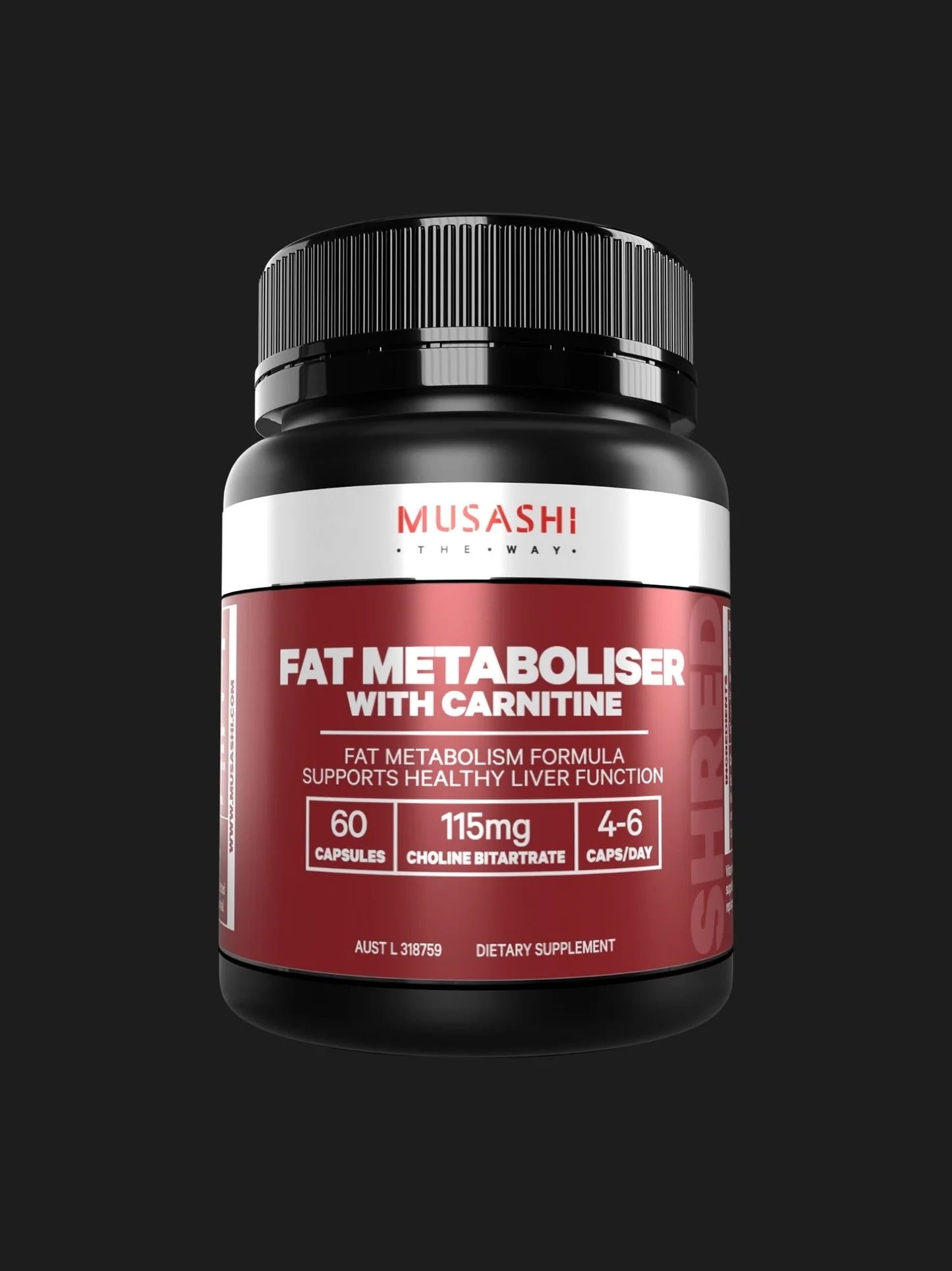 Musashi Fat Metaboliser + Carnitine 60 Capsules