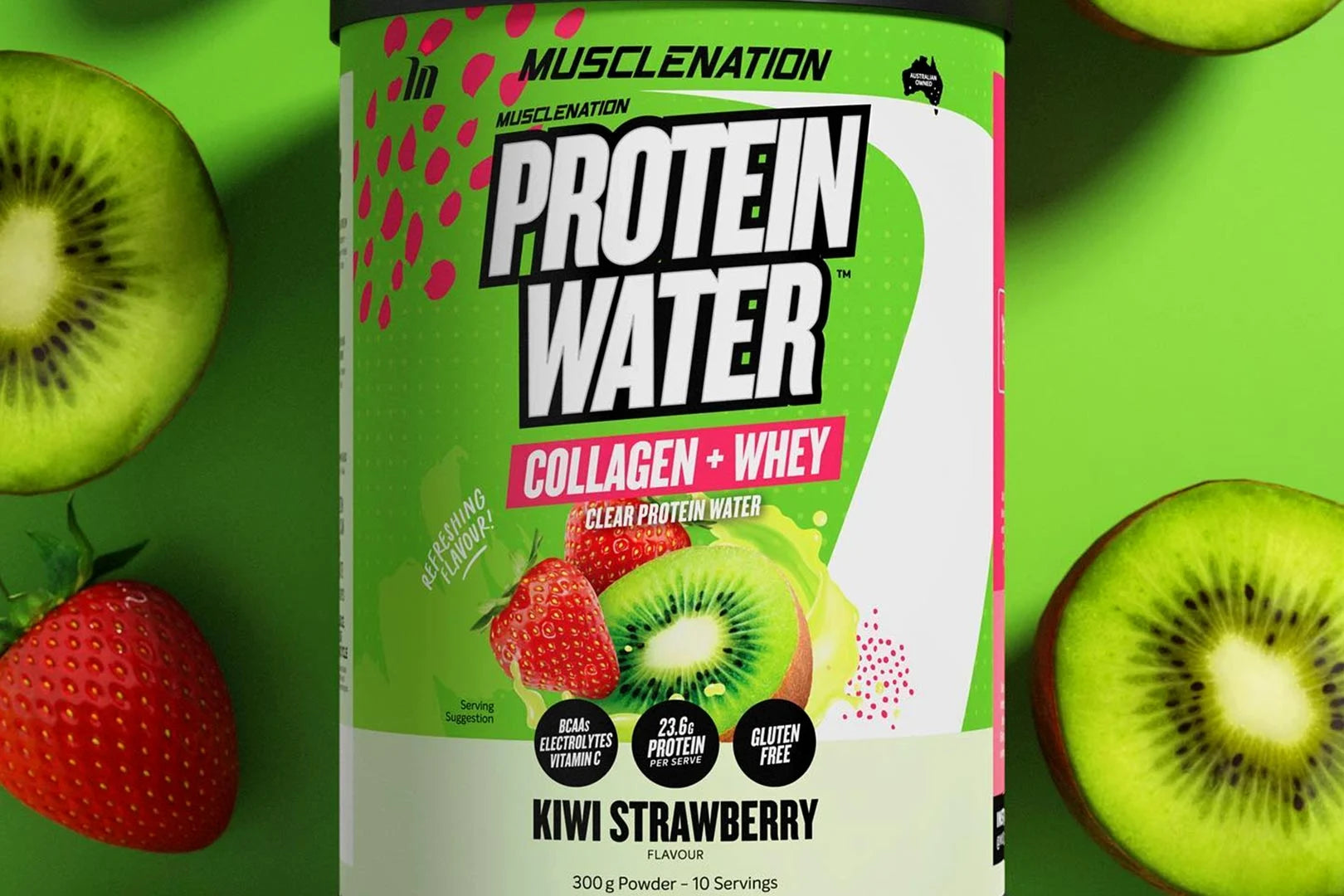 Muscle Nation Kiwi Strawbery Flavoured Protein Water 300g