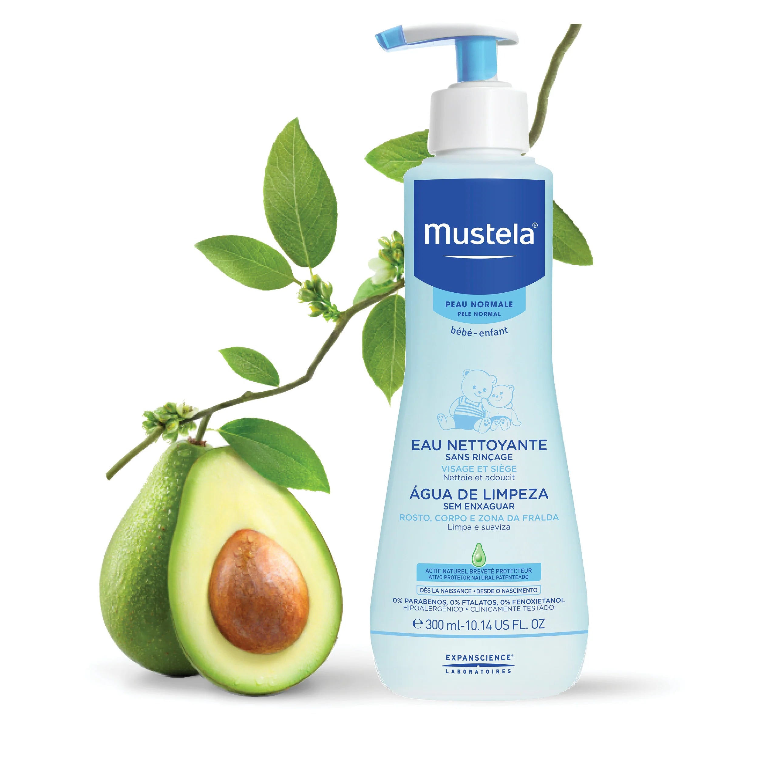 Mustela No-rinse baby cleansing water with avocado 300mL