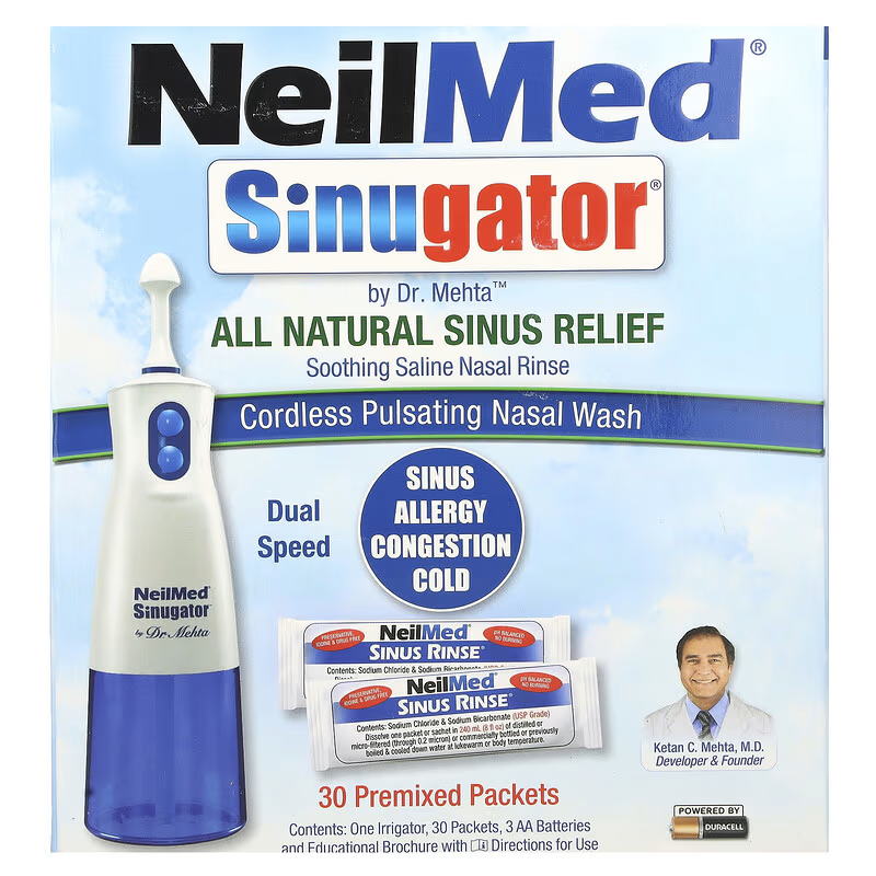 NeilMed Naspira Sinugator Cordless Pulsating Nasal Wash