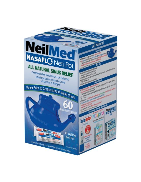 NeilMed Naspira NasoFLo NetiPot Premixed Satchets - 60 Satchets