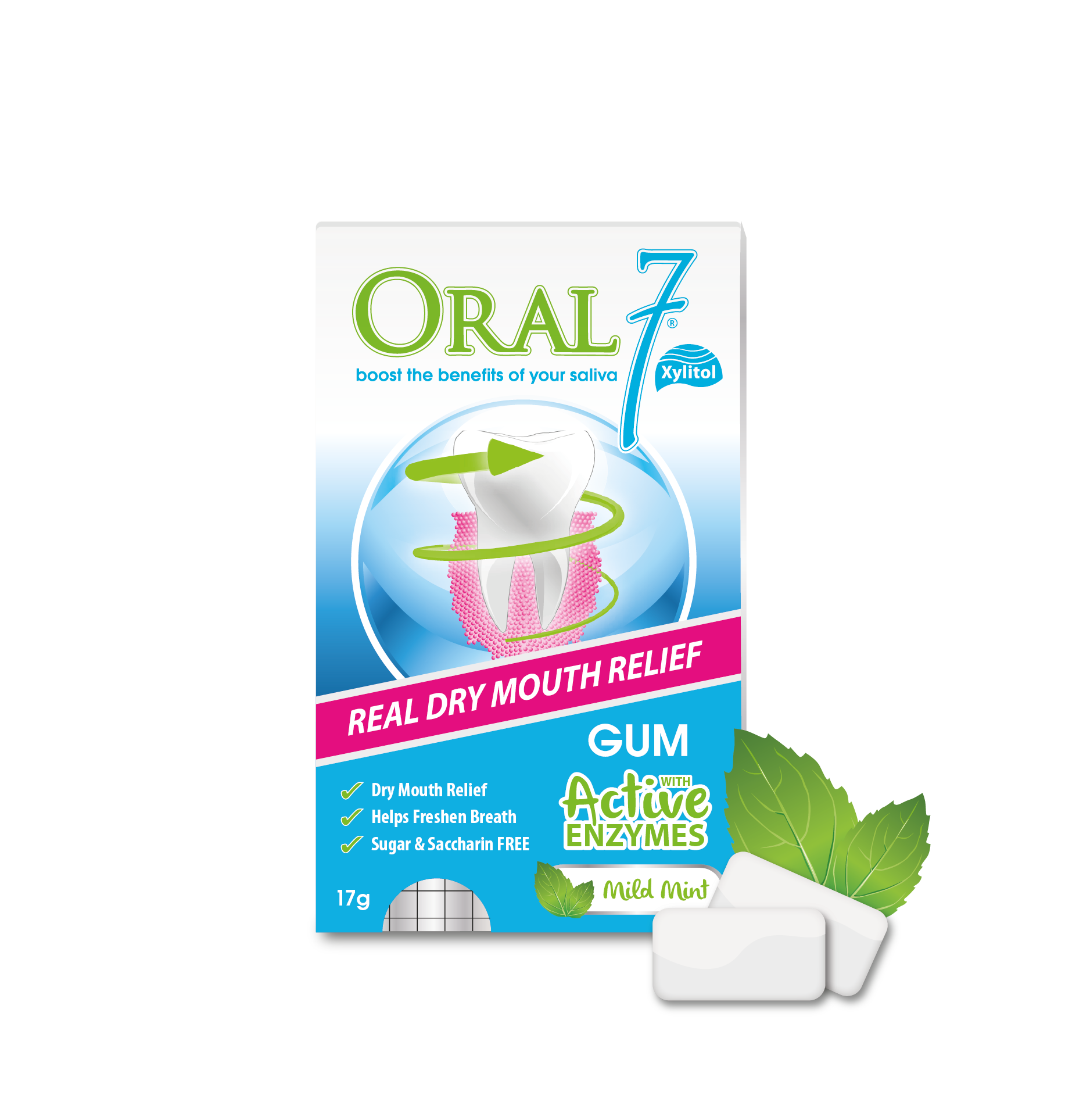 Oral7® Chewing Gum Mild Mint - 27g