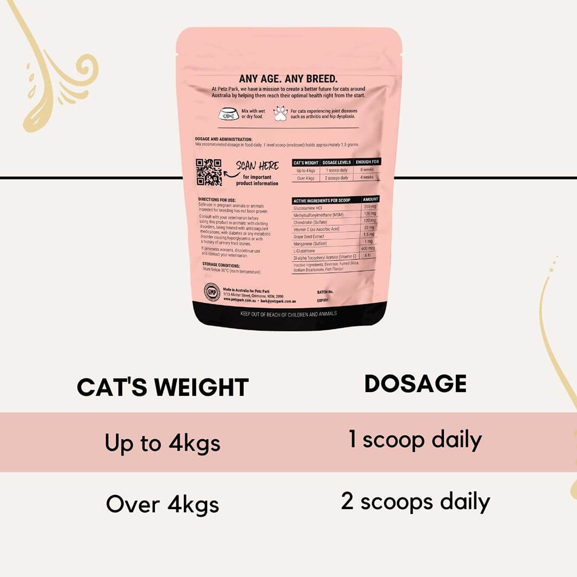 Petz Park Hip + Joint for Cats 60 Scoops – RespectHealth