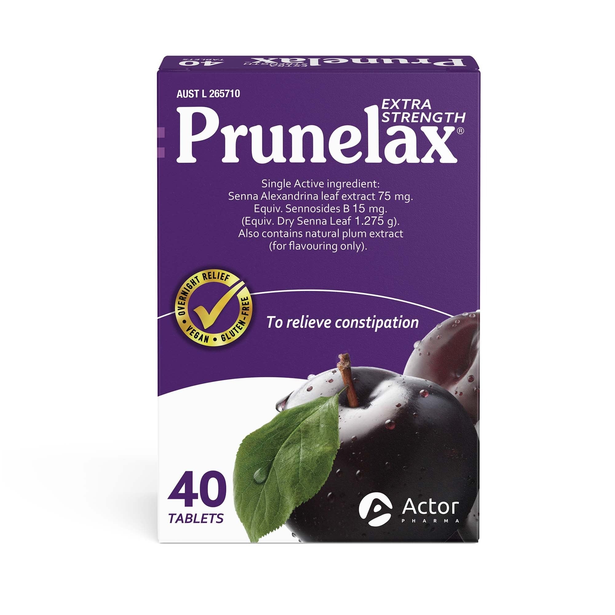 Prunelax Extra Strength Senna Laxative 40 Tablets