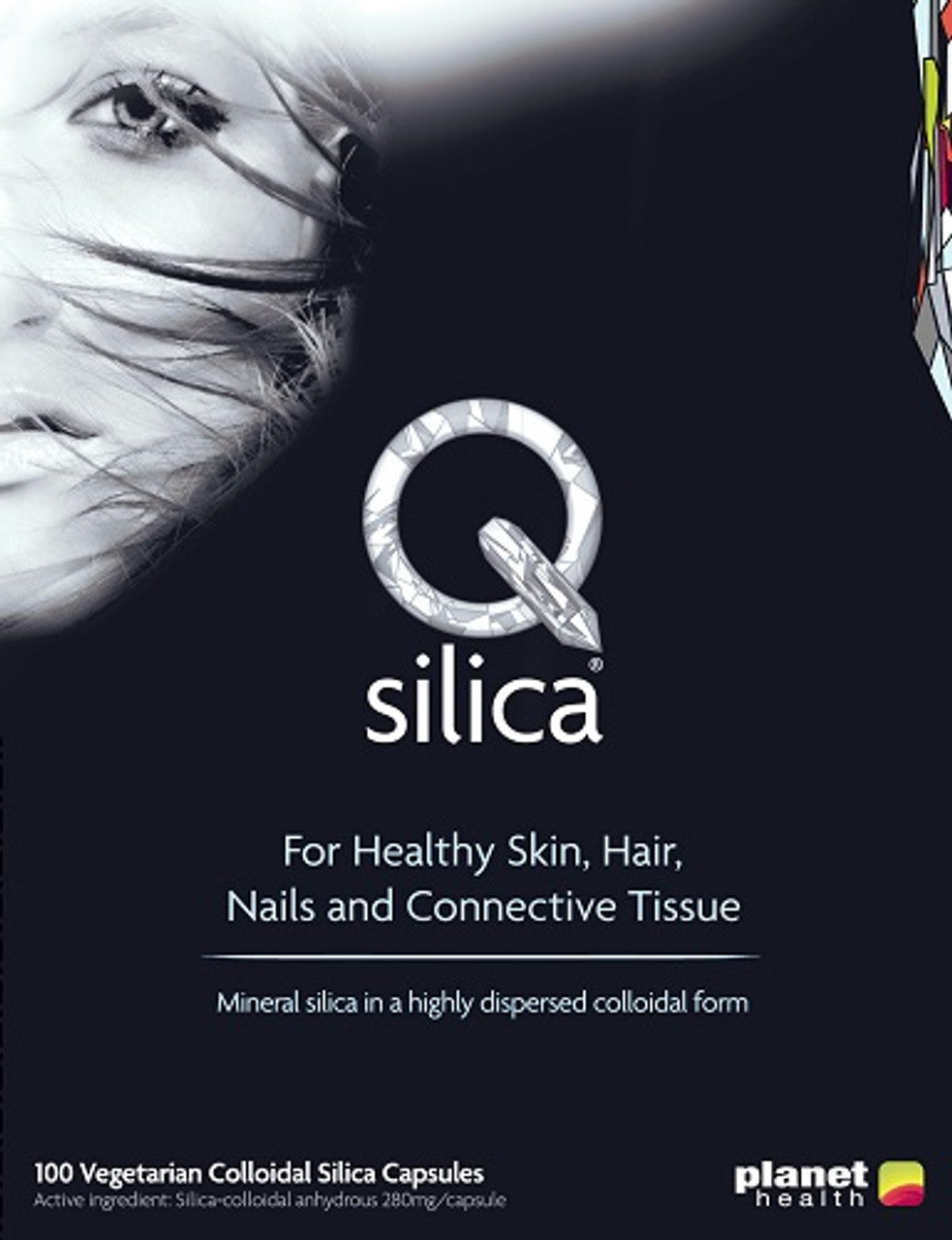 Qsilica Colloidal Silica Skin Hair & Nails 100 Capsules