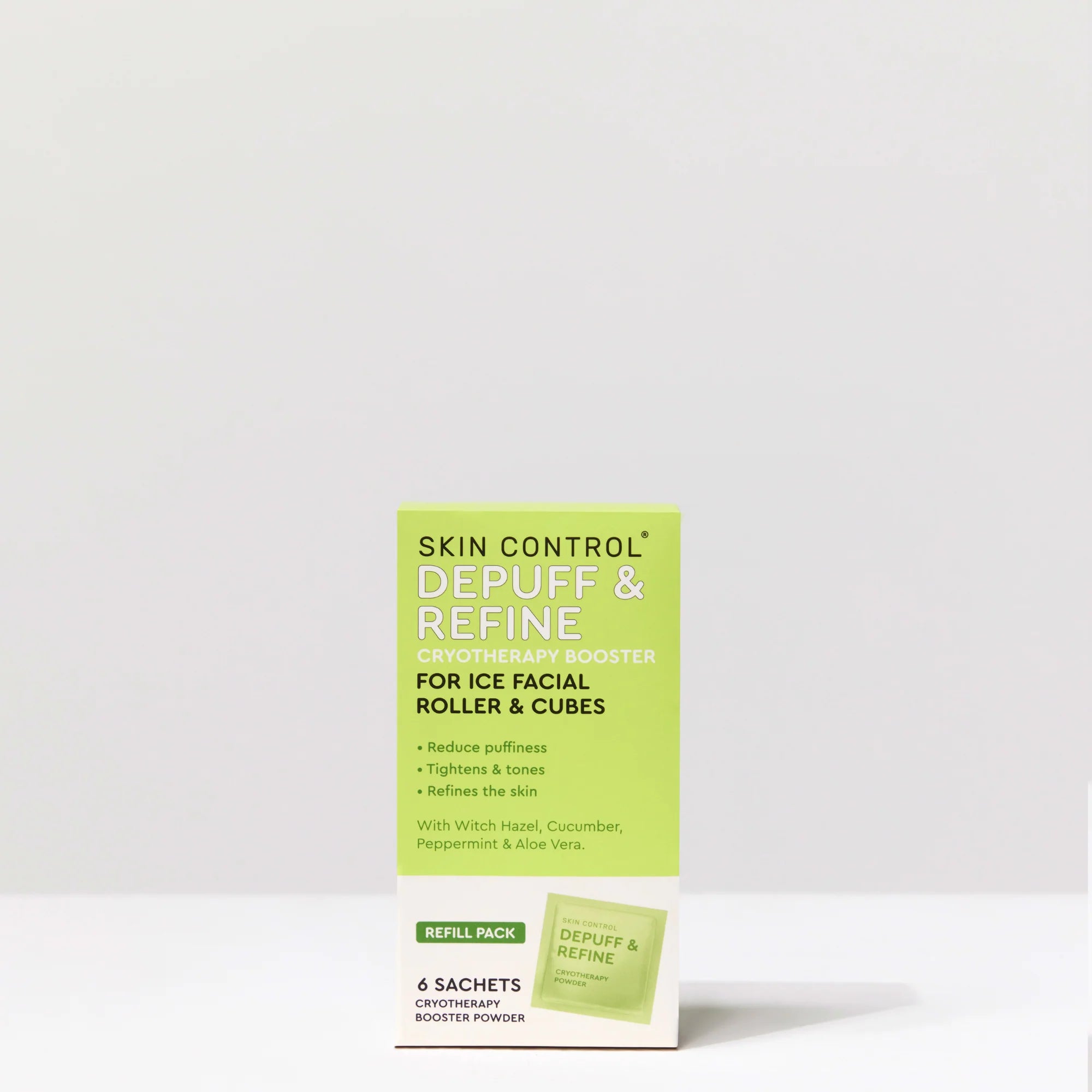 Skin Control Depuff & Refine Ice Facial Roller Sachets - 6 Pack