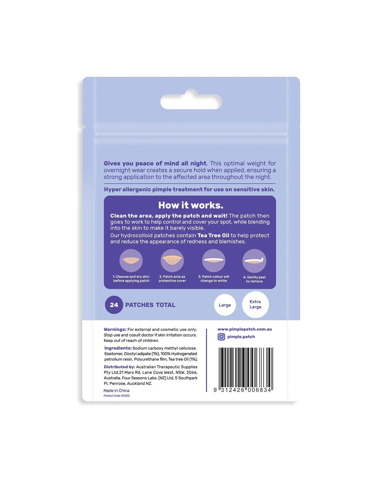 Skin Control PM Nighttime Pimple Patch - 24 Pack