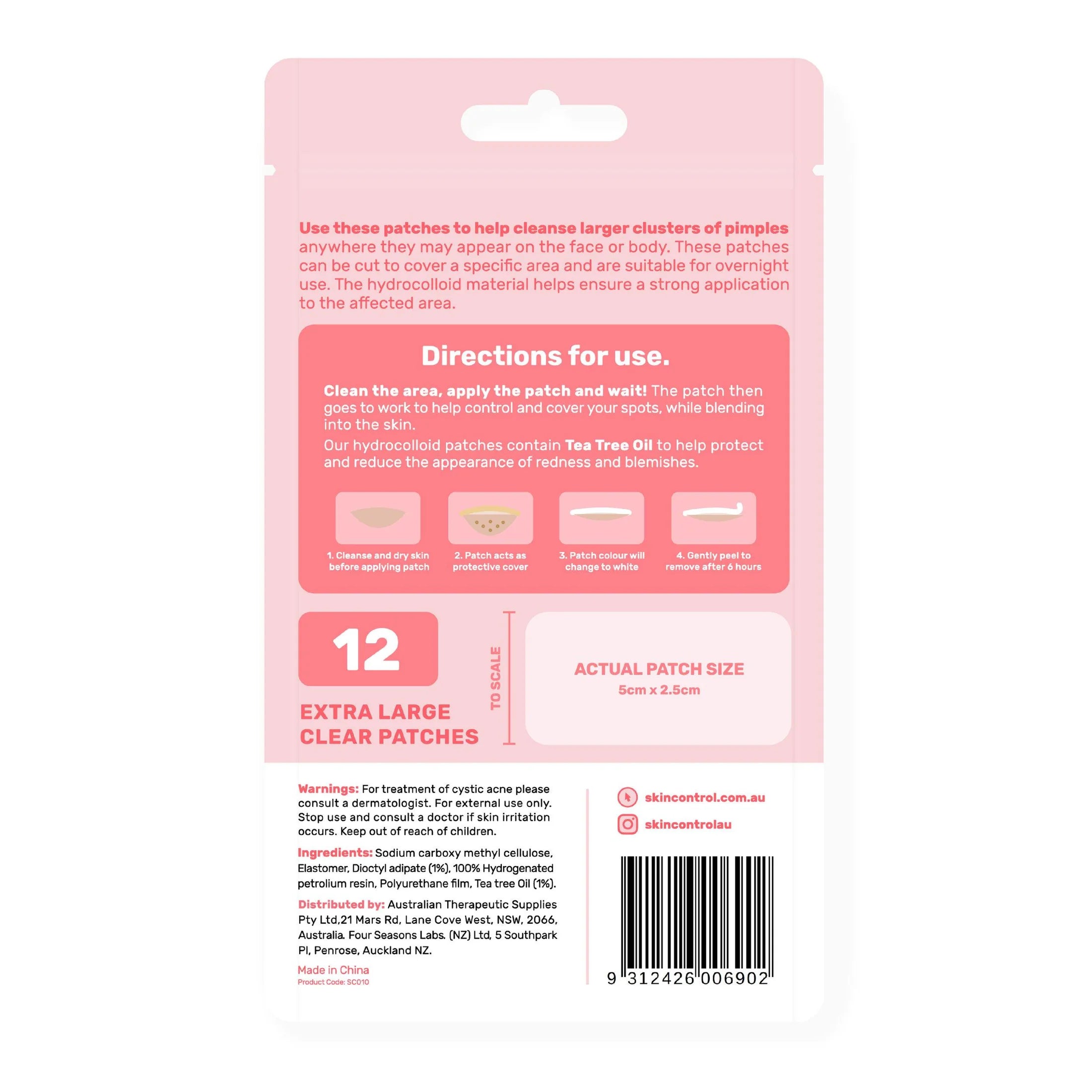 Skin Control XL Pimple Patch - 12 Pack