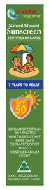 Soodox Organic Natural Mineral Sunscreen For Adult - 100g, Natural Geranium Scented