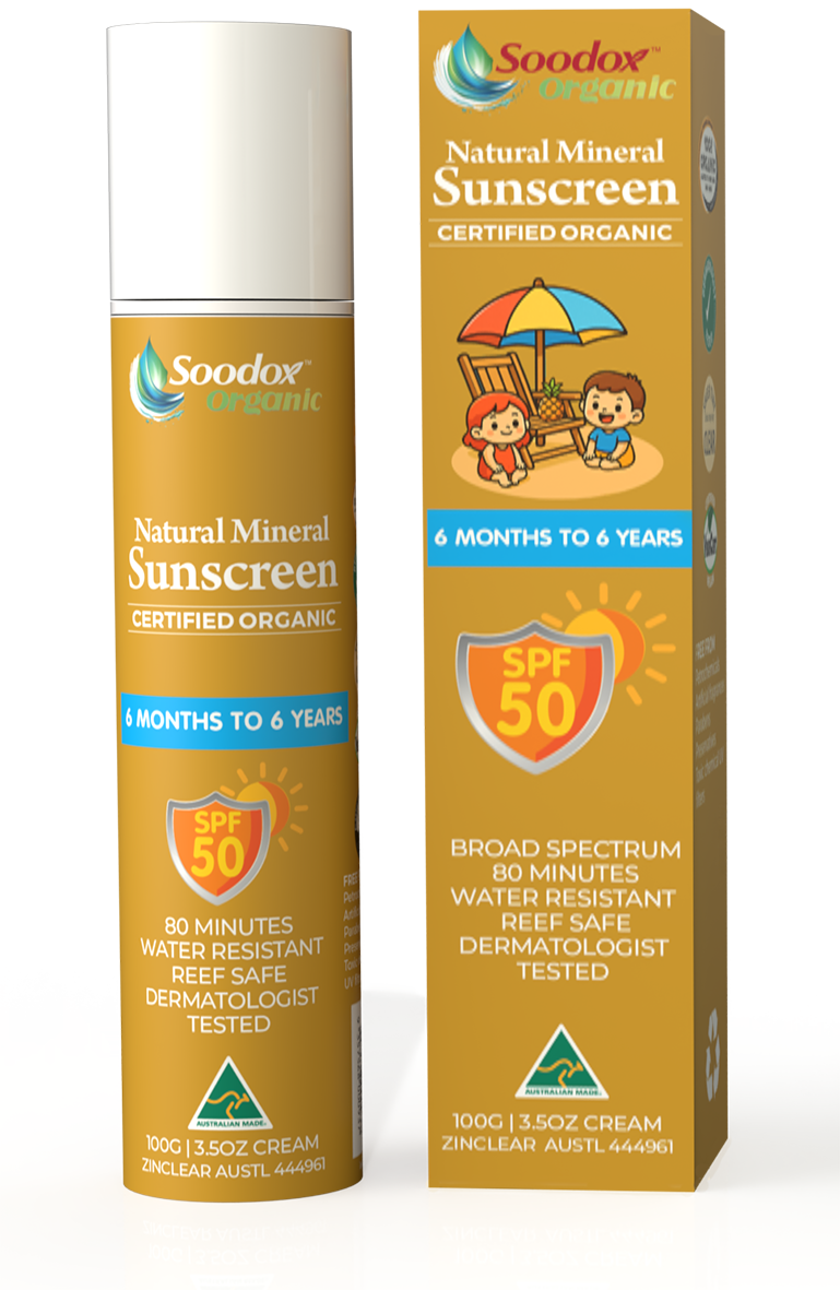 Soodox Organic Natural Mineral Sunscreen For Kids - 100g