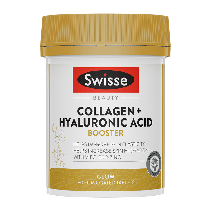 Swisse Beauty Collagen + Hyaluronic Acid Booster - 80 Tablets