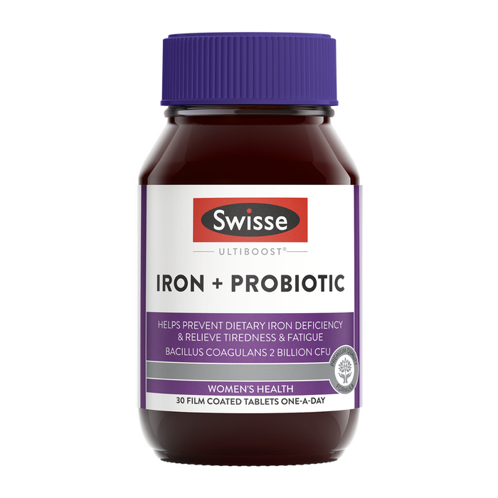 Swisse Ultiboost Iron + Probiotic - 30 Tablets