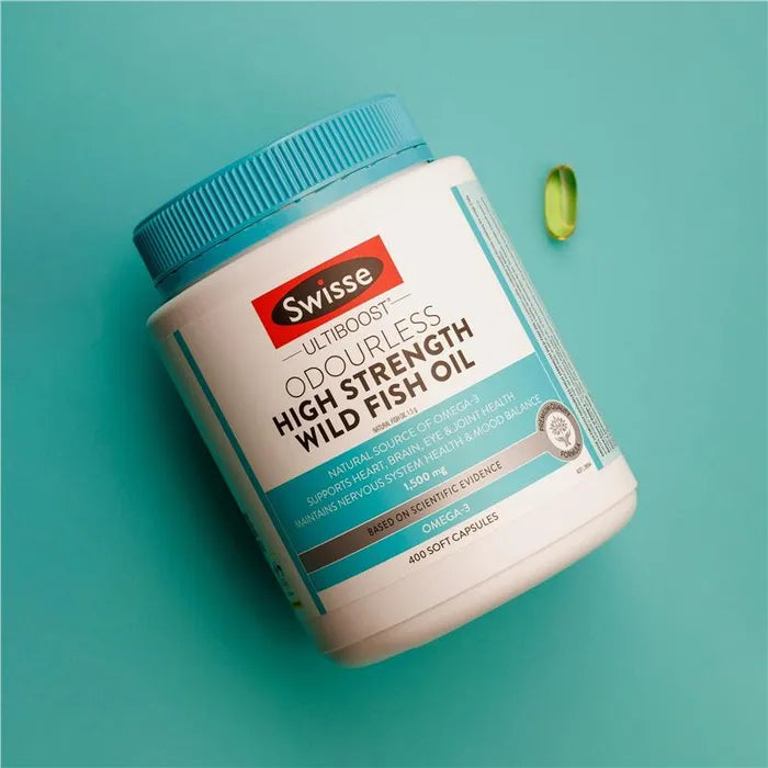 Swisse Ultiboost Odourless Super Strength Wild Fish Oil - 400 Capsules