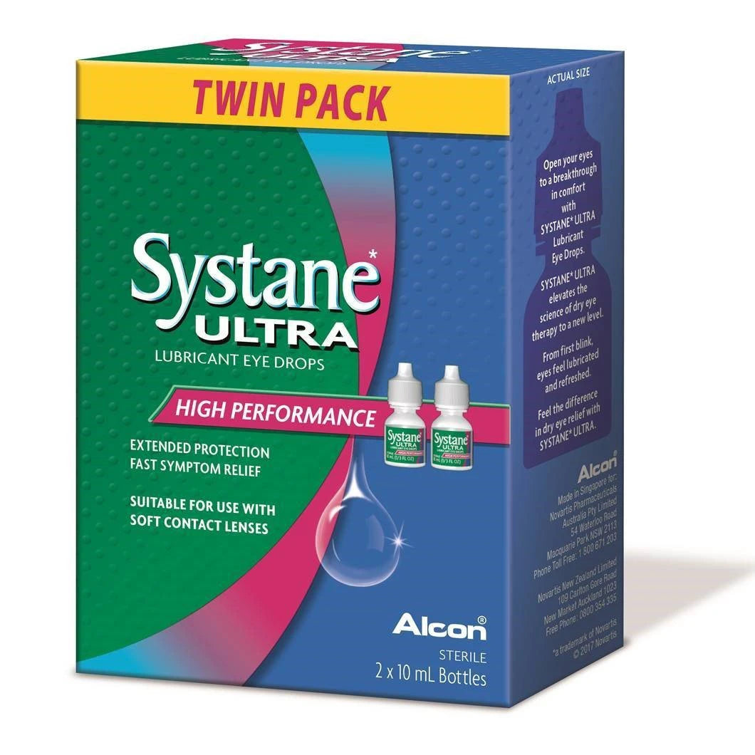 Systane Ultra Lubricant Eye Drops 2 x 10mL Twin Pack