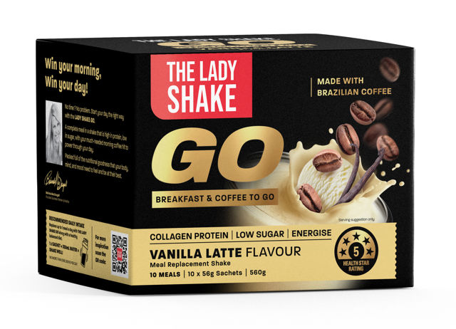 The Lady Shake GO! Vanilla Latte 10 Packs - 550g