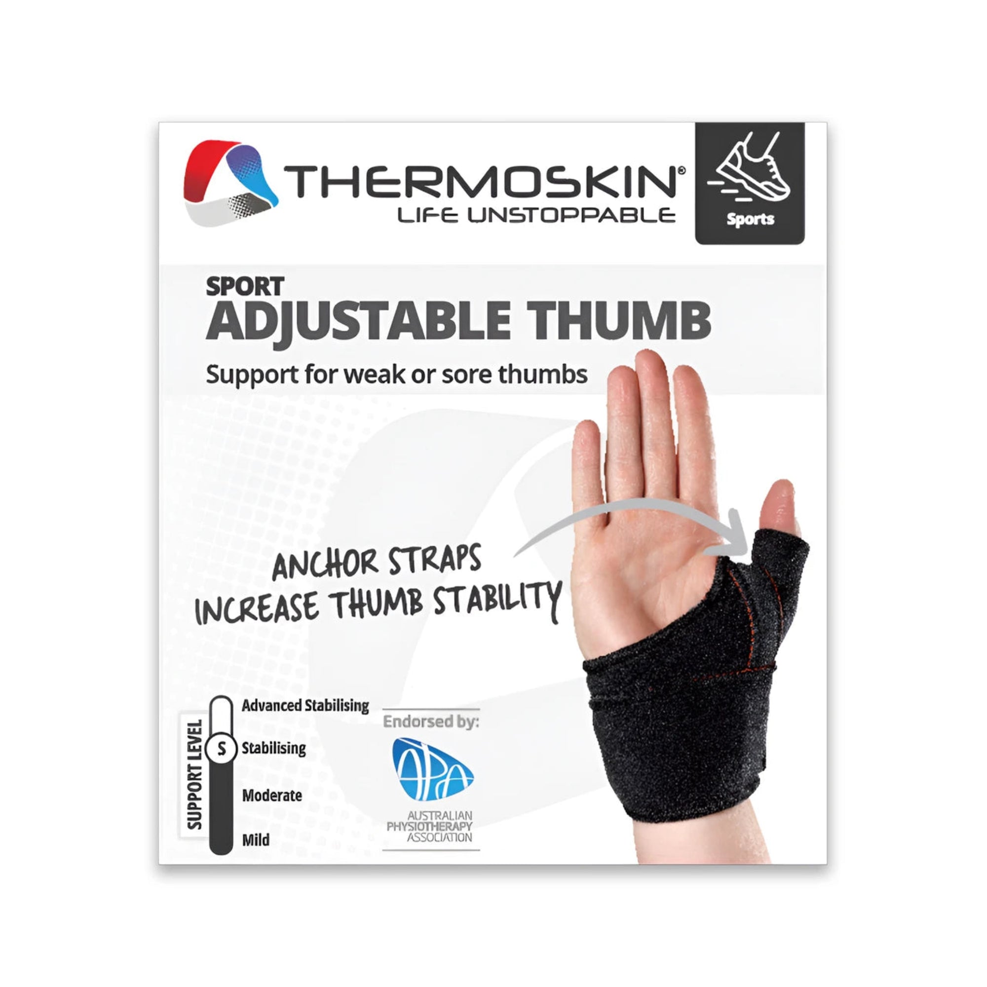 Thermoskin Sport Adjustable Left Thumb Wrap - Small to Medium