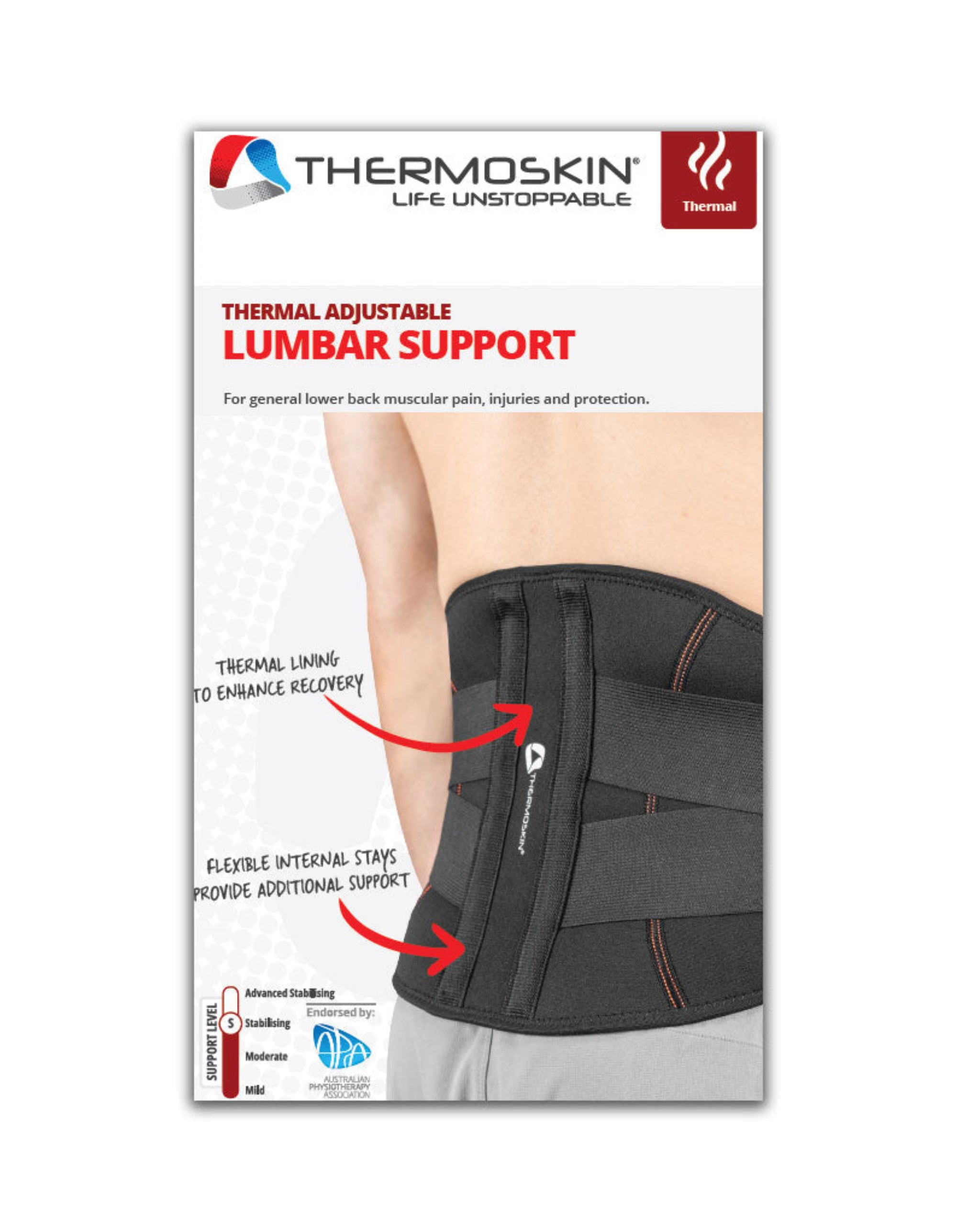 Thermoskin Thermal Adjustable Lumbar Support - Small to Medium