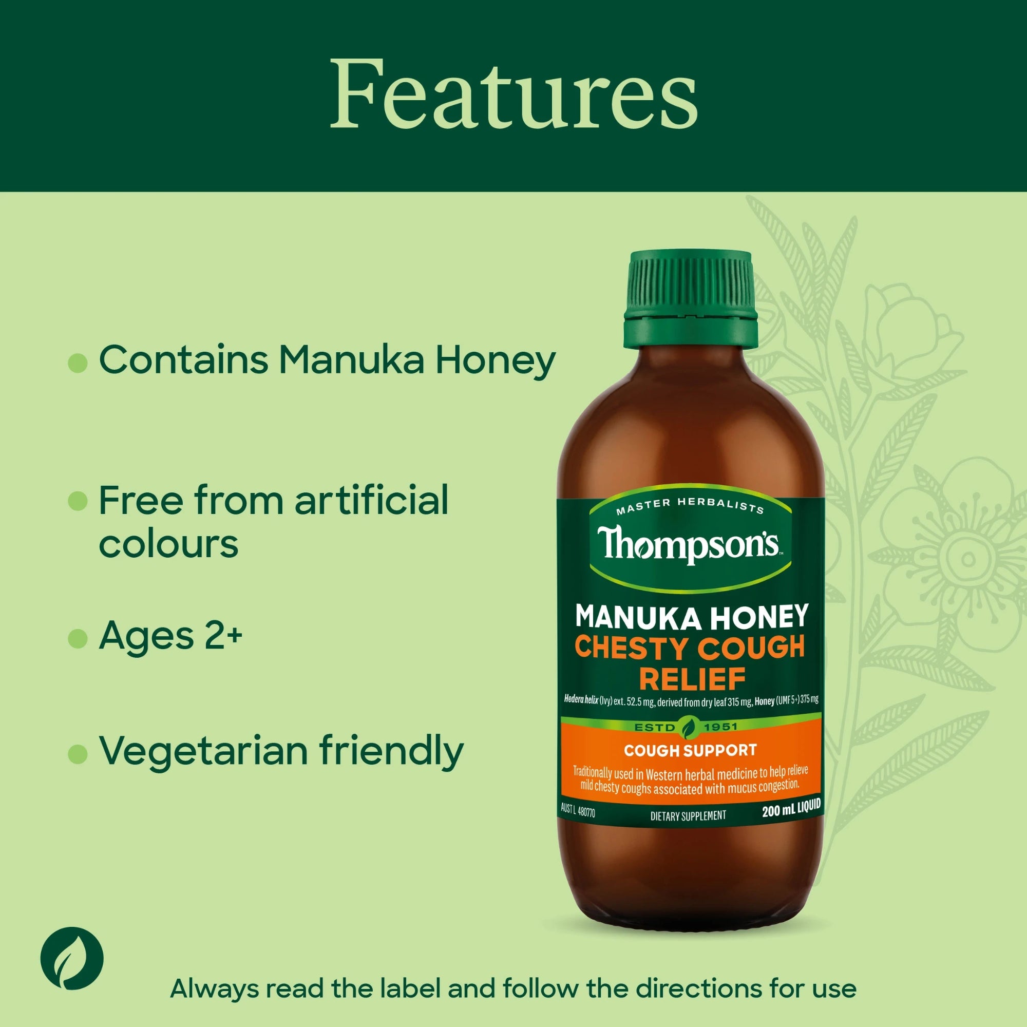 Thompson's Manuka Honey Chesty Cough Relief - 200mL
