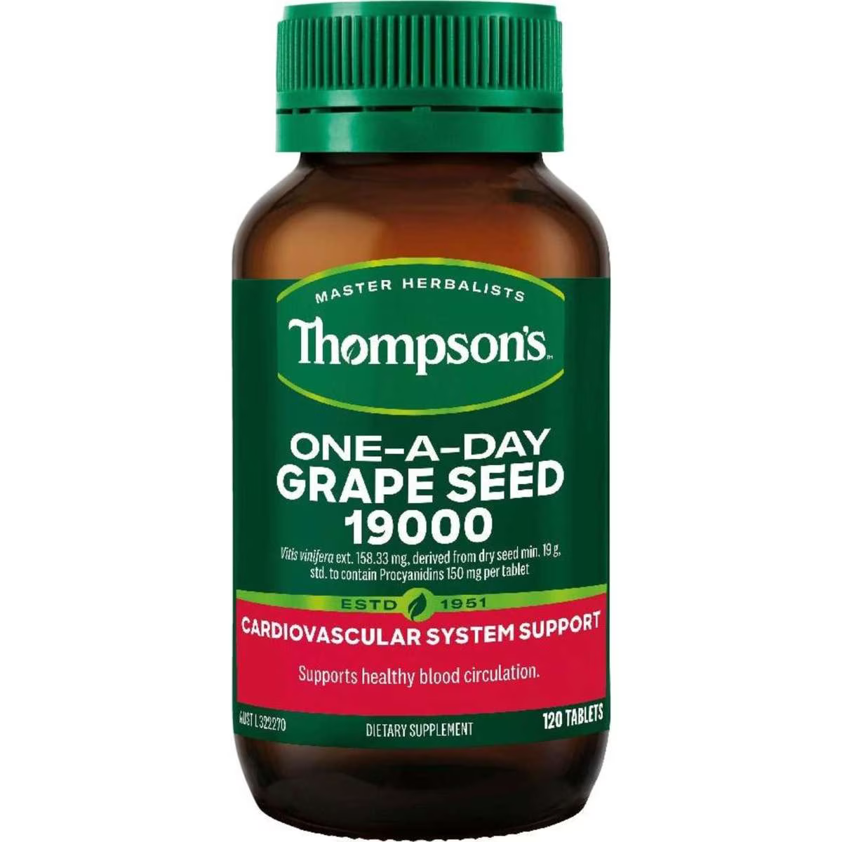 Thompsons One-a-day Grape Seed 19000mg 120 Tablets