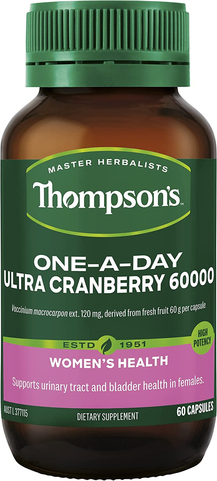 Thompsons One-a-day Ultra Cranberry 60000mg 60Caps