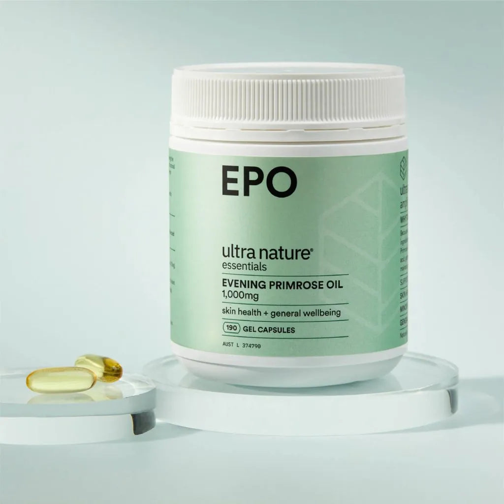 Ultra Nature Evening Primrose Oil (EPO) 1000mg 190 Gel Capsules