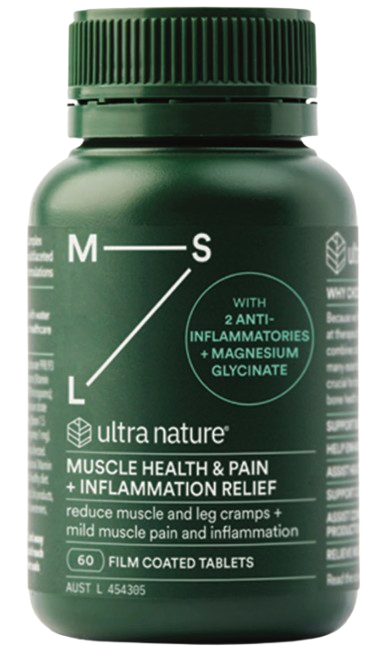 Ultra Nature Muscle Health & Pain + Inflammation Relief 60 Capsules