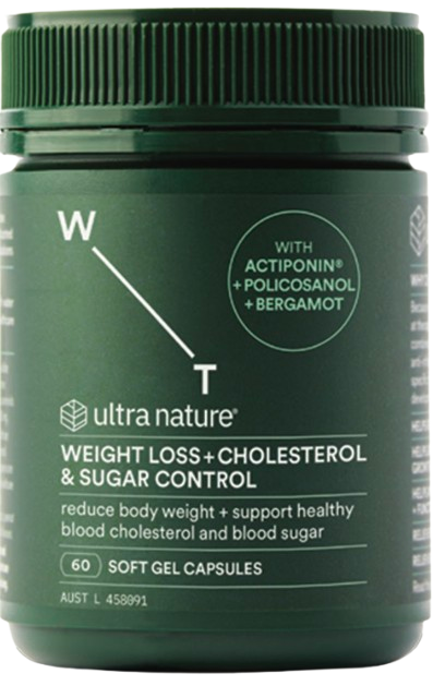 Ultra Nature Weight Loss + Cholesterol & Sugar Control 60 Capsules