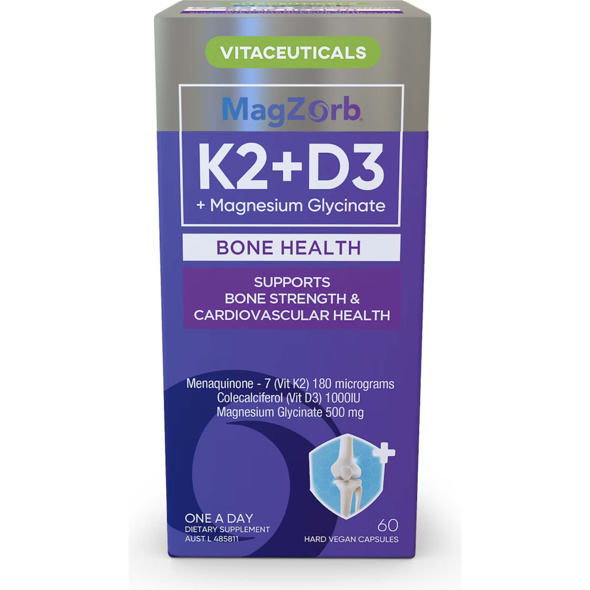 Vitaceuticals Magzorb K2 + D3 + Magnesium Glycinate For Bone Health - 60 Capsules