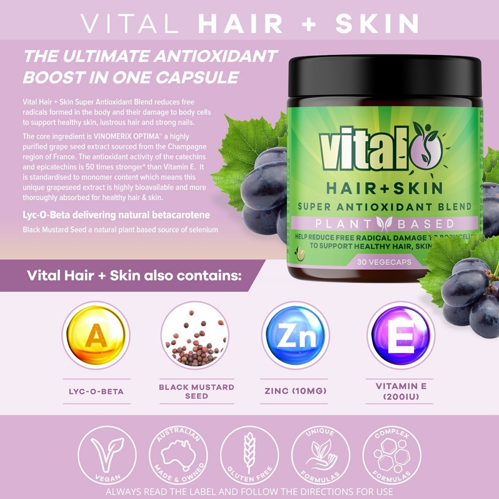 Vital Hair & Skin Vegecaps 30s