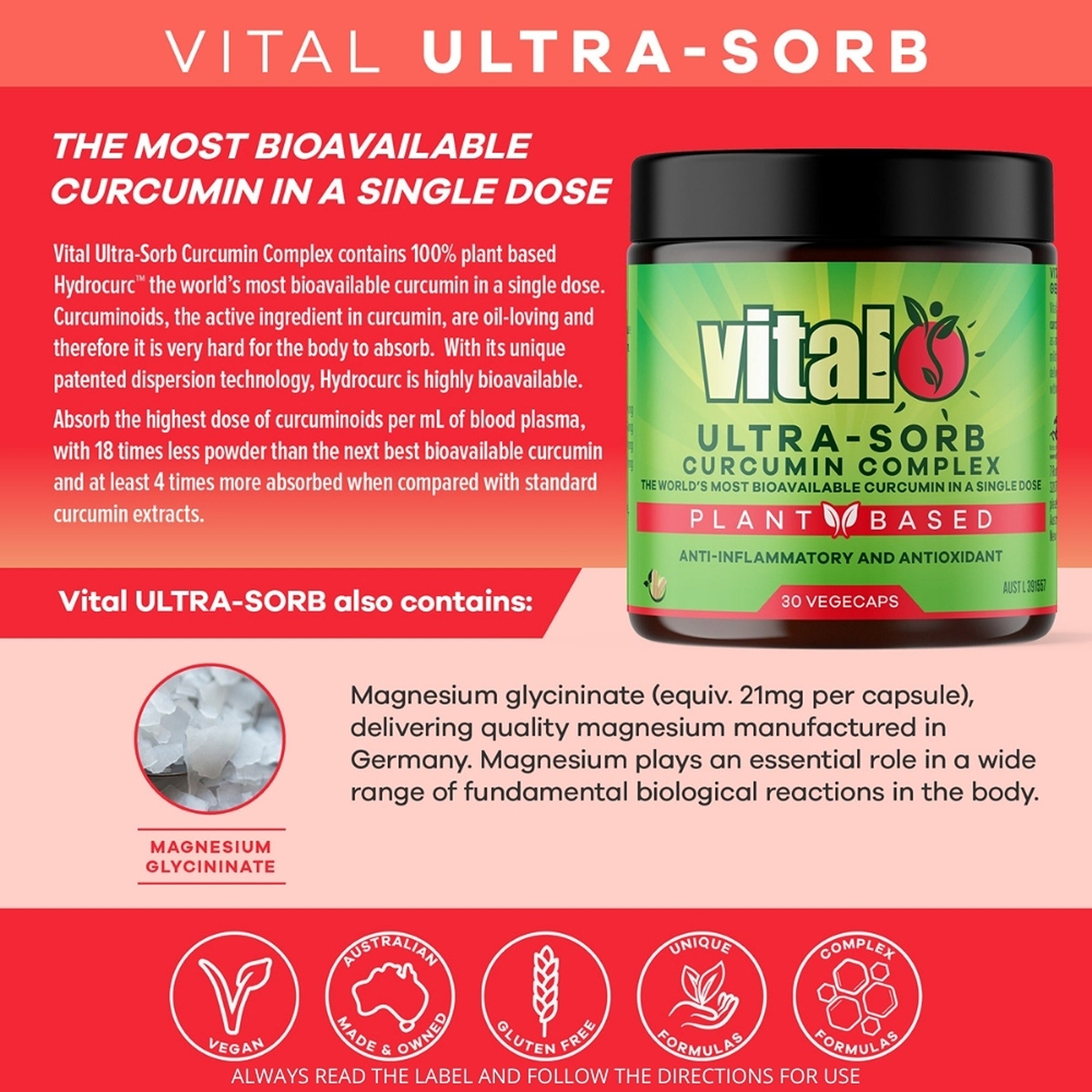 Vital Ultra-Sorb Curcumin Complex 30 Vegecaps